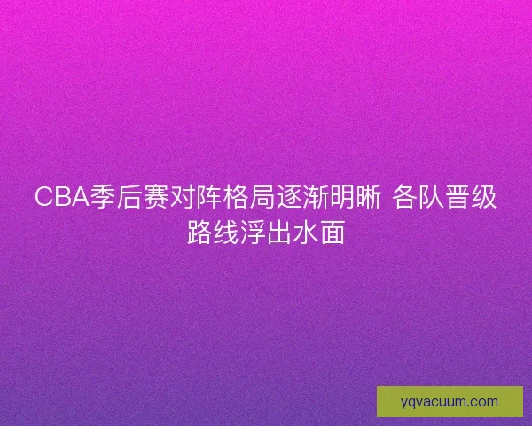 CBA季后赛对阵格局逐渐明晰 各队晋级路线浮出水面